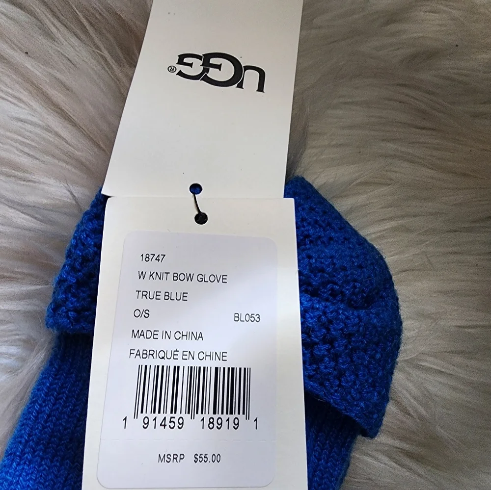 Ugg - Blue Bow Wool Blend Tech Glove- new